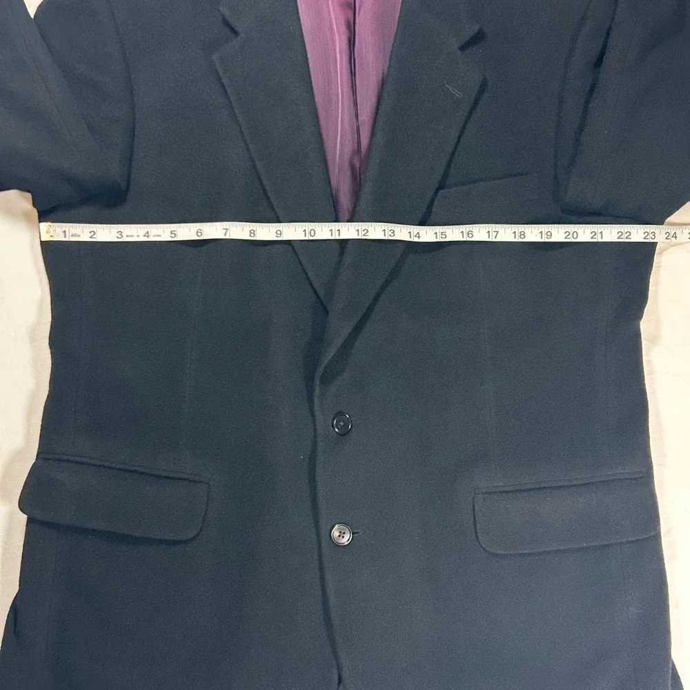 Stafford Mens‎ 46R Blazer 100% Camel Hair Black Two Button Sport Coat